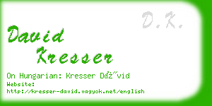 david kresser business card